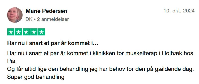Trustpilot fremragende anmeldelse